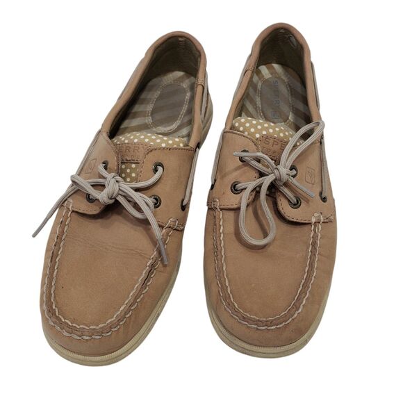 Sperry Woman's Tan Leather Boat Shoes / Topsiders, Size 8.5 M - Picture 1 of 8